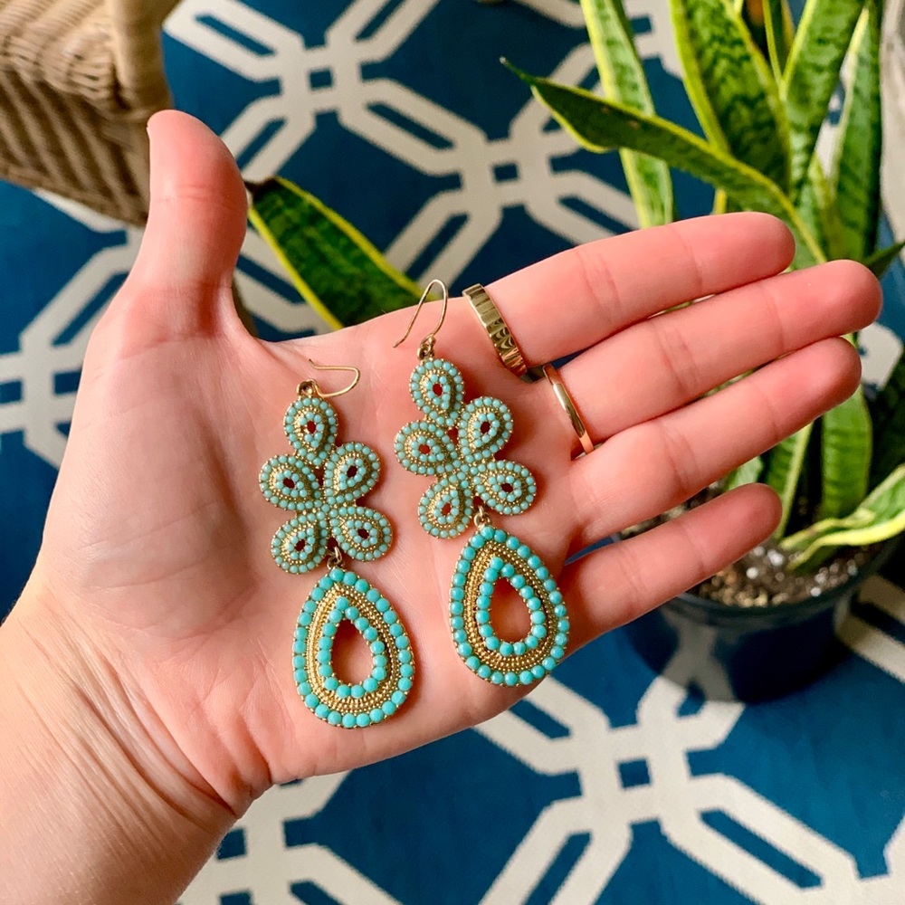 Stella & Dot Capri Turquoise Chandelier Earrings